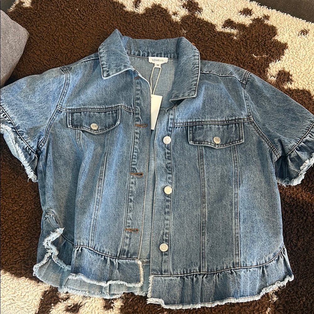 Lovestitch Distressed Blue Denim Jacket